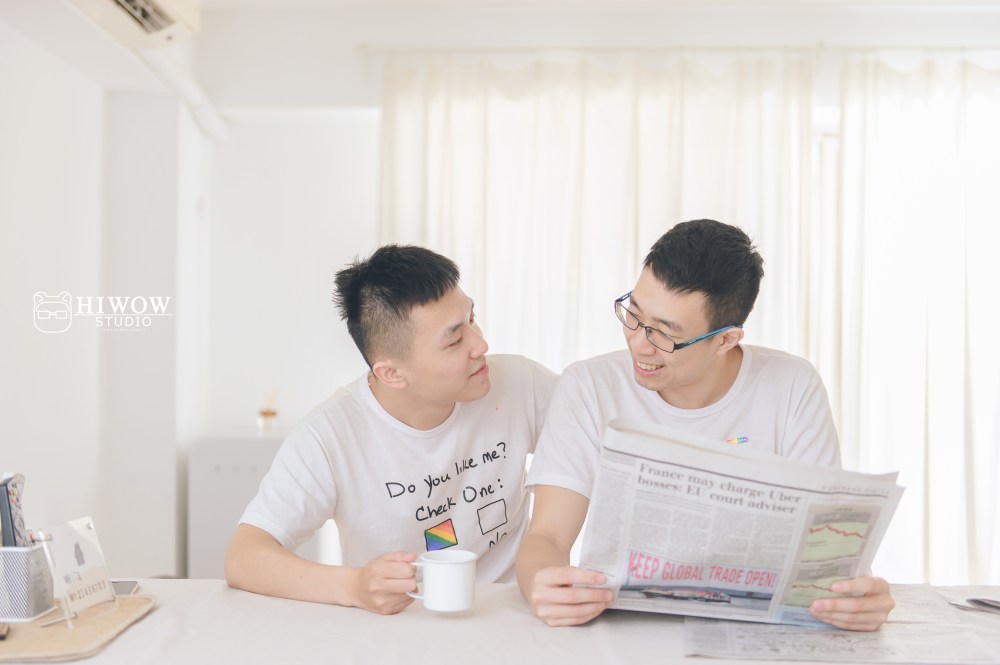 同志婚紗/海蛙攝影/austin/hiwow.studio/婚姻平權/自助婚紗/情侶寫真/居家婚紗/生活風