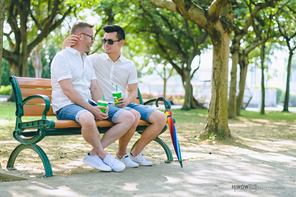 同志婚紗/海蛙攝影/austin/hiwow.studio/婚姻平權/自助婚紗/情侶寫真/澳洲/凡登西服/台北花博公園