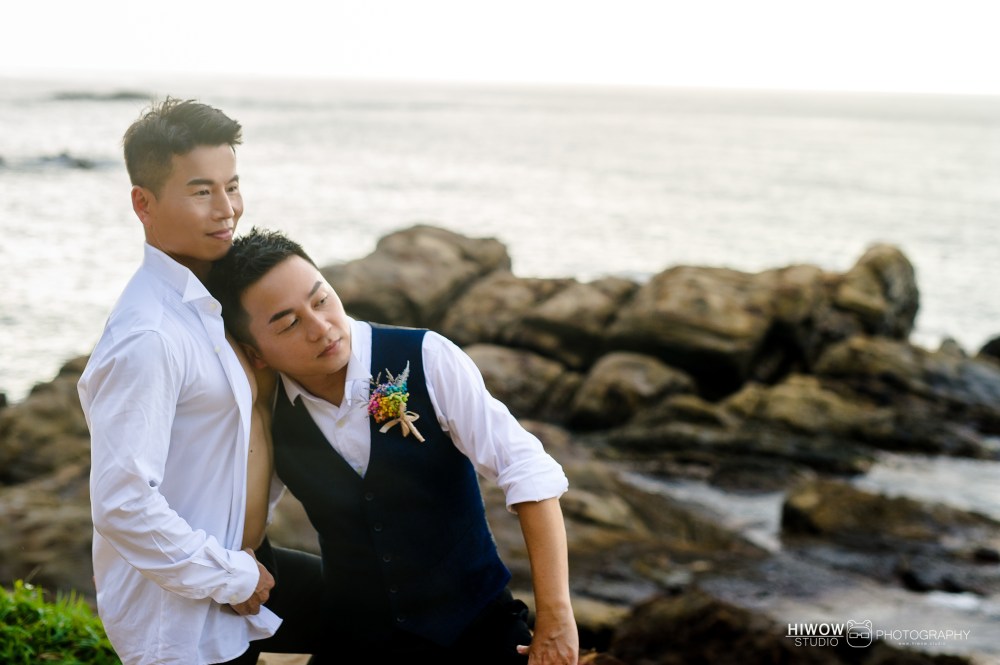 同志婚紗/海蛙攝影/austin/hiwow.studio/婚姻平權/男男婚紗/自助婚紗/健身夫夫/情侶寫真/同性婚紗/凡登男士西服/南雅奇岩
